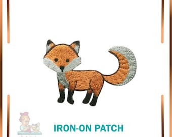 Embroidered Fox Iron-On Patch, Colorful Applique for DIY Clothing Decoration