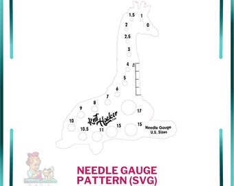 Giraffe Knitting Needle Gauge - SVG Vector Pattern For Laser Cutting (US Terms)