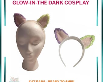 Handmade Glow In The Dark Knit Cat Ears – Cosplay Costume