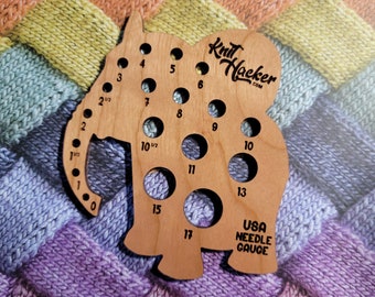 Elephant Knitting Needle Gauge - Make Everyday Elephant Day! (US Terms)