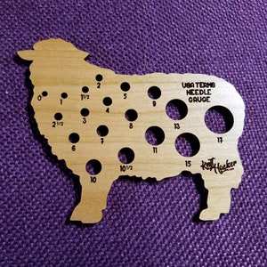 Sheep Knitting Needle Gauge - Make Everyday Sheep Day! (US Terms)