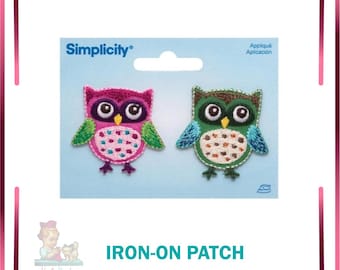Embroidered Iron-On Owl Patches, Vibrant Applique Set, DIY Clothing Decoration