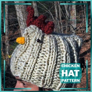 Easy Peasy Chicken Hat Beanie Pattern For Knitters