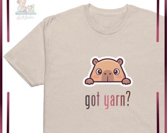 Got Yarn Capybara T-Shirt | Kawaii Knitting Gift | Cute Crochet Tee | Yarn Lover | Capybara Lover Gift