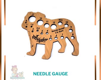 English Bulldog Knitting Needle Gauge (US Terms)