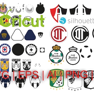 ESCUDOS LIGA MEXICO equipos populares (svg,ai,png,jpg) Separado por colores