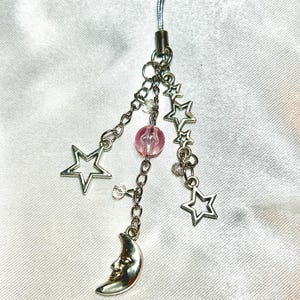 Stars & moon phone charm accessory