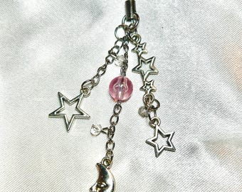 Stars & moon phone charm accessory