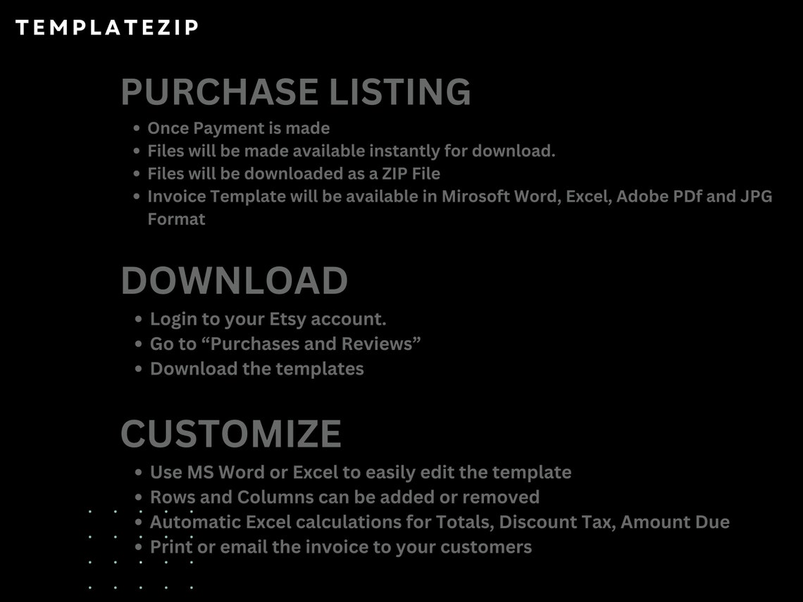 Invoice Template Professional Modern Invoice Microsoft WORD and EXCEL ...