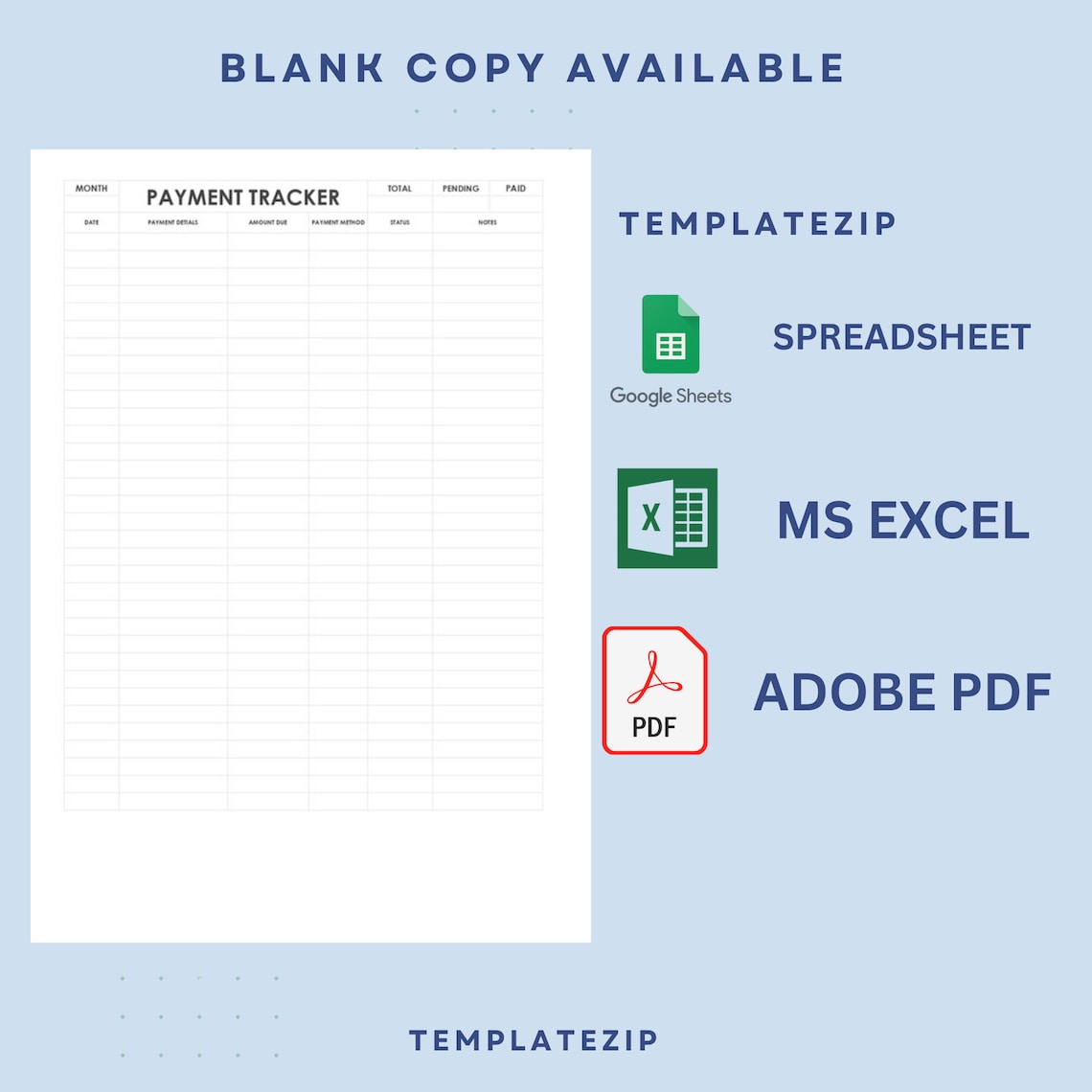 Payment Tracker Spreadsheet Template. Printable Client Payment History ...