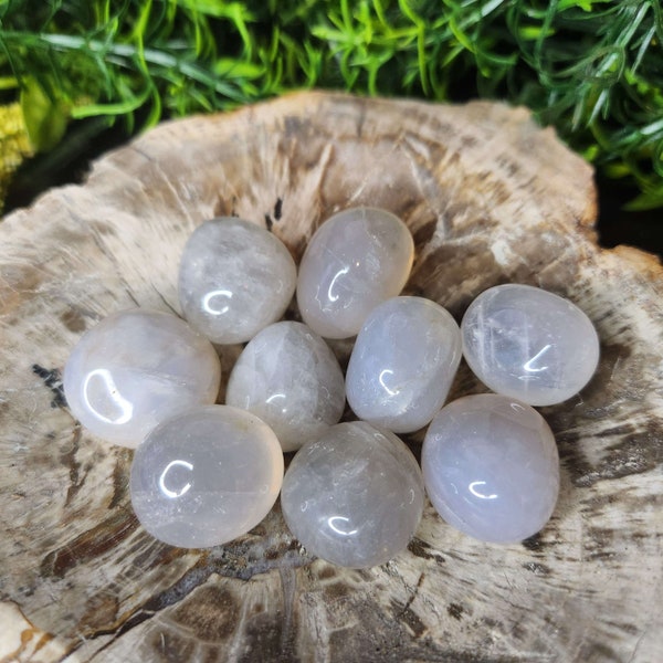 Natural Blue Rose Quartz Tumbled Pocket Stones, Polished Healing Crystal .7-1.2in