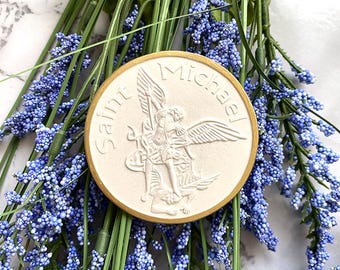 St. Michael Intaglio, Cast Plaster, Religious