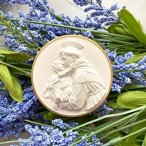 St. Anthony Intaglio, Cast Plaster, Religious