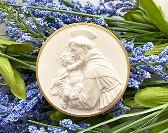 St. Anthony Intaglio, Cast Plaster, Religious