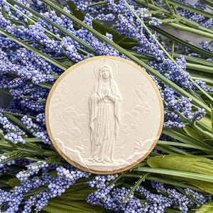 New! Our Blessed Mother Intaglio, Cast Plaster, Religious