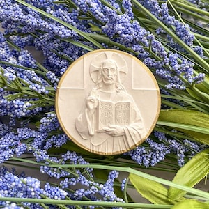 New! Jesus I Am The Way Intaglio, Cast Plaster, Religious