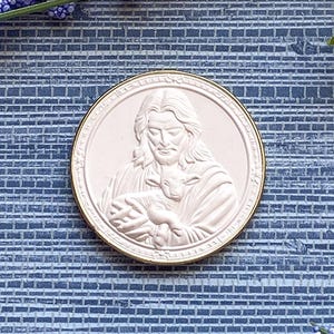 New! Jesus with Lamb Intaglio, Plaster Cast, Religious Art, Catholic, Christianity