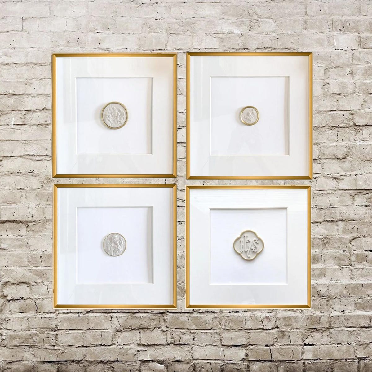 Framed Intaglios, Set of Four, Framed and Matted, Religious - Etsy