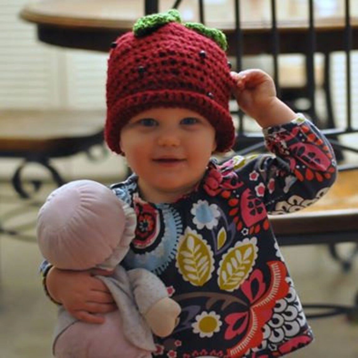 Sweet Strawberry Handcrocheted Baby Hat Strawberry Hat Etsy