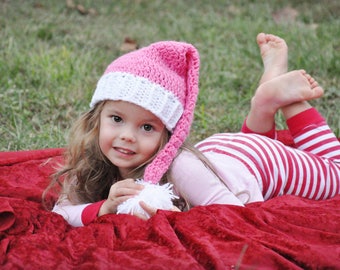 Child Santa Hat- Crocheted baby hat - Crocheted Baby Santa hat - Christmas photo prop - Christmas baby hat - Santa hat - Handmade Santa Hat