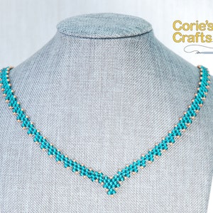 Handmade Gorgeous Green Sweetheart V Shaped Beaded Necklace Handwoven Using with Silver Lined Green and Copper Seed Beads