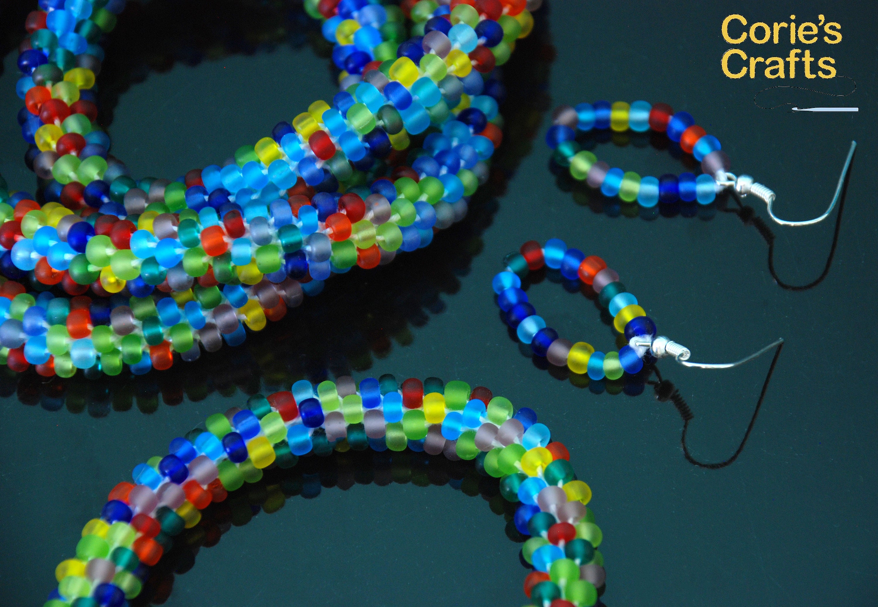 Handmade Unique Colorful Jewelry Set Made With Frosted Matte Etsy