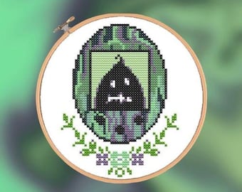 Krobus - Videogame Cross Stitch Pattern, Stardew Valley, Cute, Flower, PDF Downloadable, Game