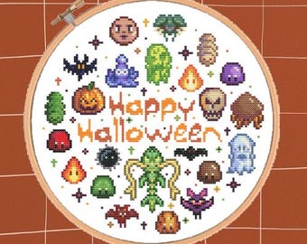 Glad Stardew Halloween - Söt, Stardew Valley, Halloween, Läskigt, Korsstygnsmönster, Videospel PDF nedladdningsbar