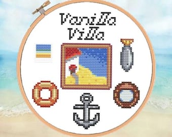 Vanilla Villa - Stardew Valley, Lindo, Videojuego, Arte, Patrón de punto de cruz, PDF descargable,