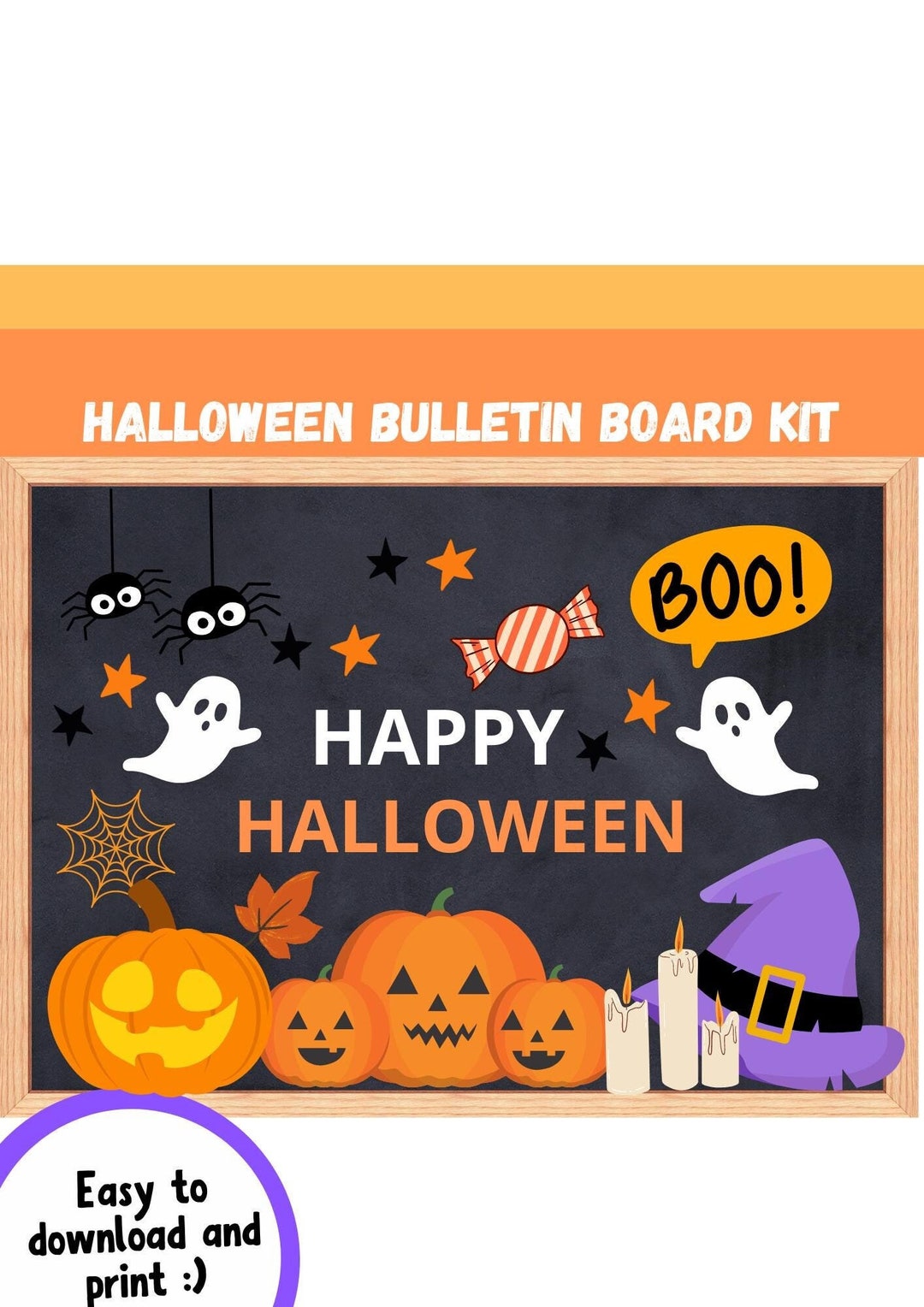 Hello Halloween Bulletin Board Kit - Etsy