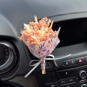 Mini gypsophila bouquet for car air vent, Flower car air vent clip, Stylish car accessory, Gift for her car