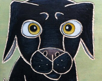 Black Dog Print, Dog Lover Gift, Dog Wall Art, Pet Artwork, Minimal Art Dog, Modern Dog Artwork,Dog Daddy Gift, Fathers Day, Black Dog Art