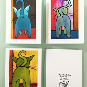 Cat Butt Greeting Cards Set, Kitty Butt Note Cards, Cat Artwork, Funny Cat Cards, Cat Lover Gift, Blank Thank You Cards Cat, Gifts Under 30 image 5