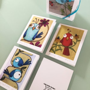 Colorful Birds, Boxed Greeting Card Set, Bird Cards Set, Funny Bird Art, Modern Bird Designs, Teacher Gift, Graduation Gift, Pretty Birds image 3
