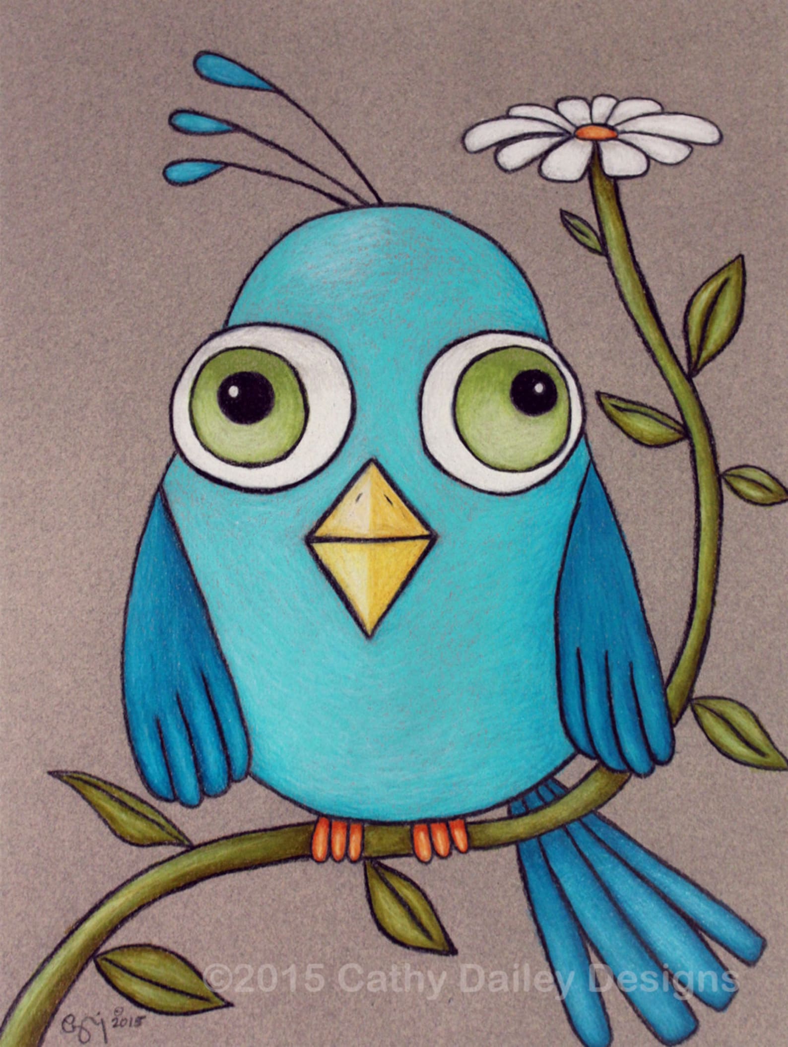 Blue Bird Print, Bird Wall Art, Bird Home Decor, Bird Lover Gift, Wall