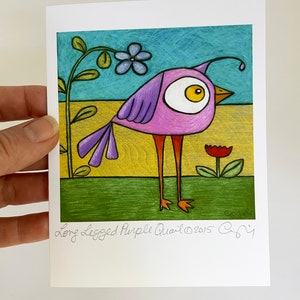 Bright Happy Bird Boxed Greeting Cards Set, Funny Bird Art, Colorful Bird Drawing, Bird Note Cards Set, Blank Bird Cards, Whimsical Bird Art image 5