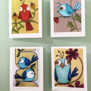 Colorful Birds, Boxed Greeting Card Set, Bird Cards Set, Funny Bird Art, Modern Bird Designs, Teacher Gift, Graduation Gift, Pretty Birds image 5