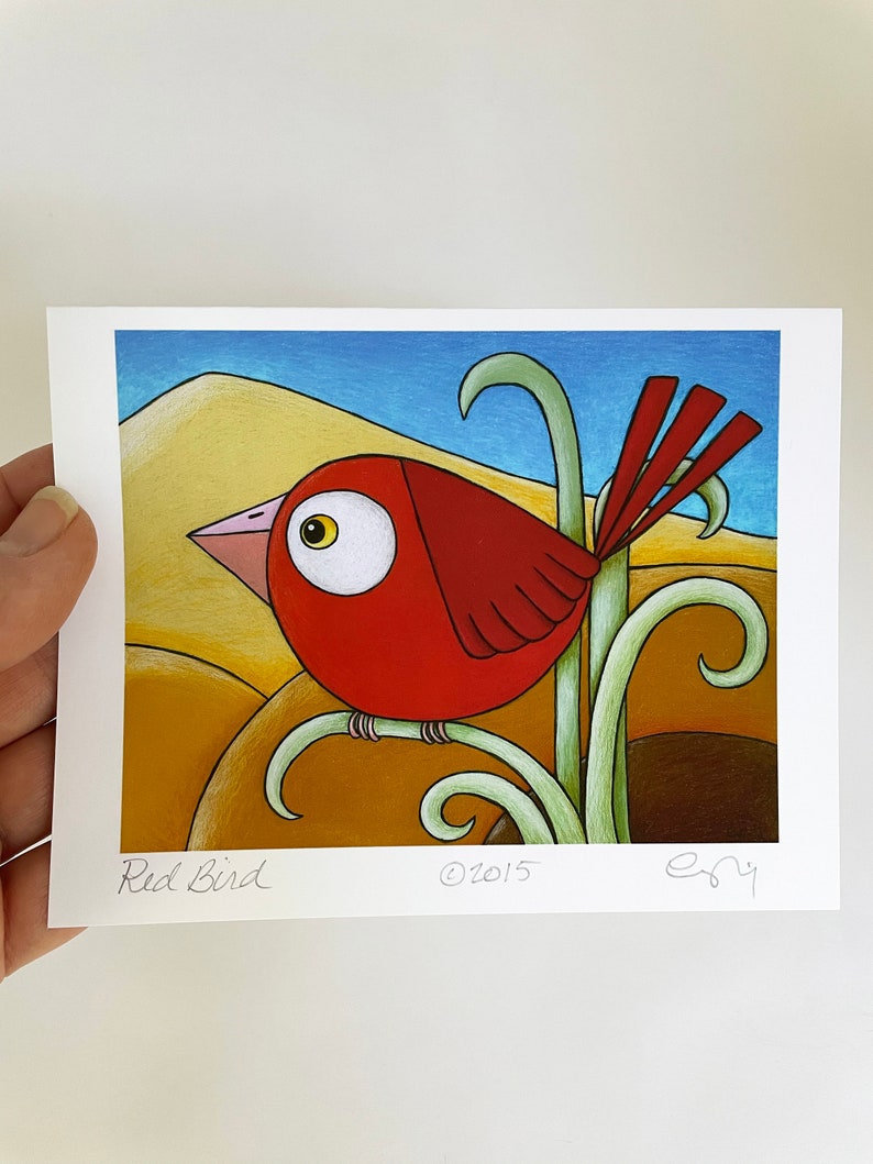 Bright Happy Bird Boxed Greeting Cards Set, Funny Bird Art, Colorful Bird Drawing, Bird Note Cards Set, Blank Bird Cards, Whimsical Bird Art image 6