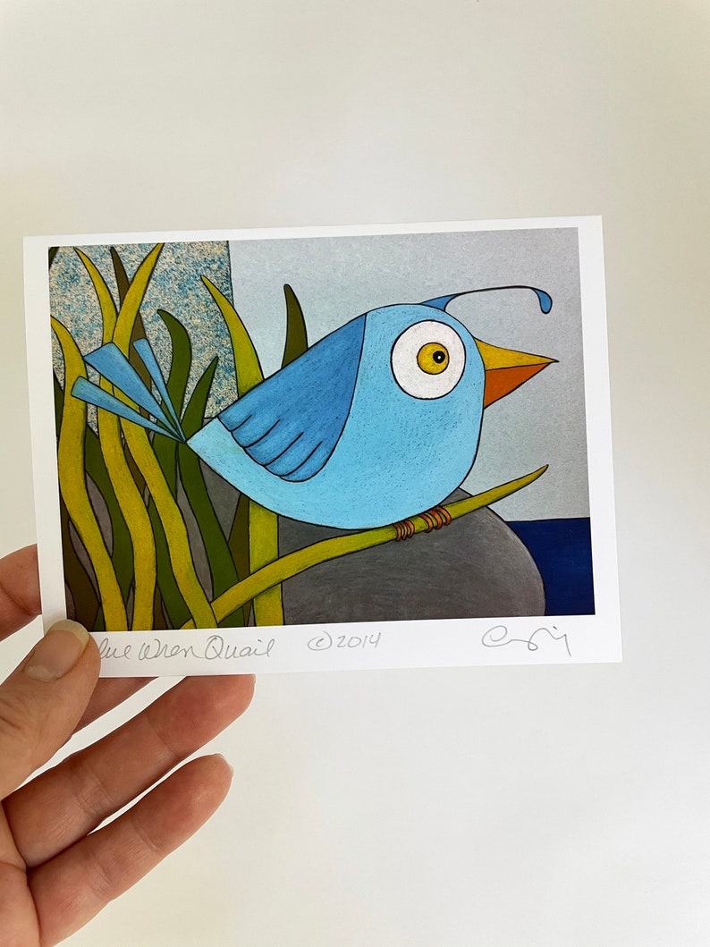 Bright Happy Bird Boxed Greeting Cards Set, Funny Bird Art, Colorful Bird Drawing, Bird Note Cards Set, Blank Bird Cards, Whimsical Bird Art image 3