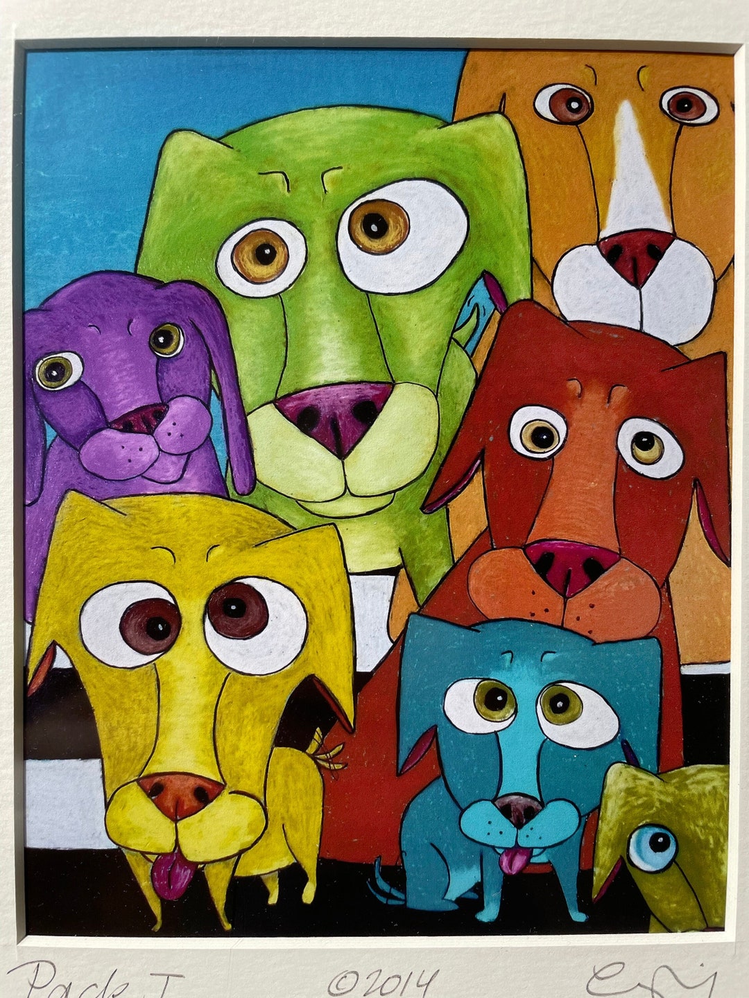 Colorful Dog Wall Art Print, Dog Lover Gift, Rainbow Colors, Dog ...