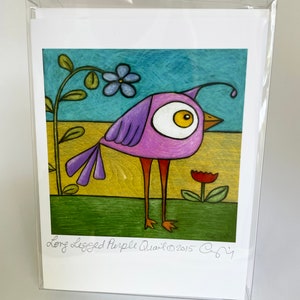 Bright Happy Bird Boxed Greeting Cards Set, Funny Bird Art, Colorful Bird Drawing, Bird Note Cards Set, Blank Bird Cards, Whimsical Bird Art image 9