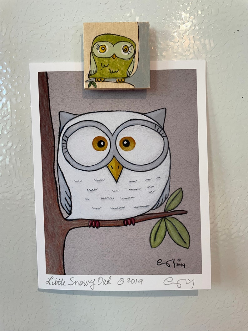 Cute Owl Cards Set, Boxed Owl Note Cards, Art Notecards, Gifts for Bird Lover, Gifts for Teachers, Gift Under 30, Colorful Owl Art Cards Set image 8