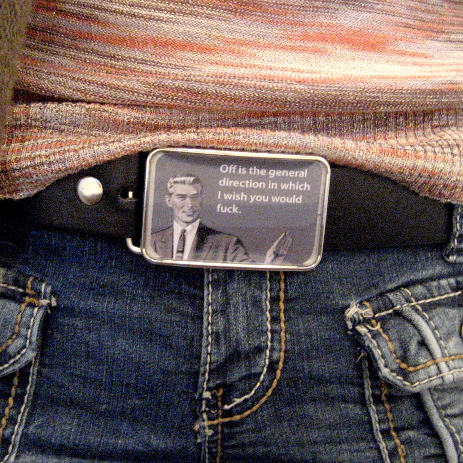 Resin Art Belt Buckle Humor off is the General Direction in Etsy