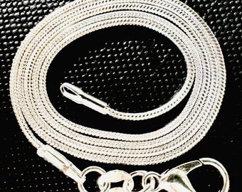 16 - 30 inch  silver 1mm snake chain necklace Perfect for my pendants smooth shiny round lobster clasp basic 18 20 22 24