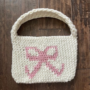 Crochet Bow Bag (Pink)