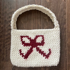 Crochet Bow Bag (red)