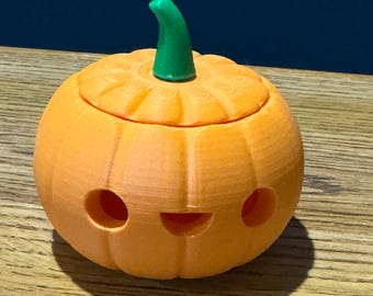 Pumpkin Jack-O'-Lantern Halloween Tea Light Holder – Spooky Festive Decor