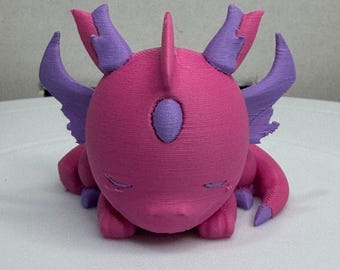 Sleeping Baby Dragon Figurine – Custom 2-Color Desk Companion | 3D Printed