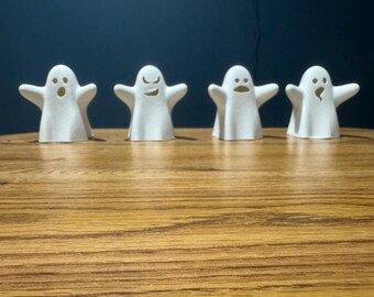 3D Printed Ghost Tea Light Holders - Set of 4 Halloween Decor