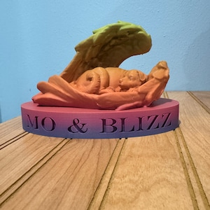 3D Dog Memorial with Angel Wings – Personalized Pet Tribute